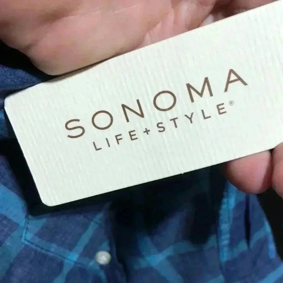 Sonoma Lifestyle Chest Pocket,plaid,long sleeve,cotton/poly - Picture 11 of 12